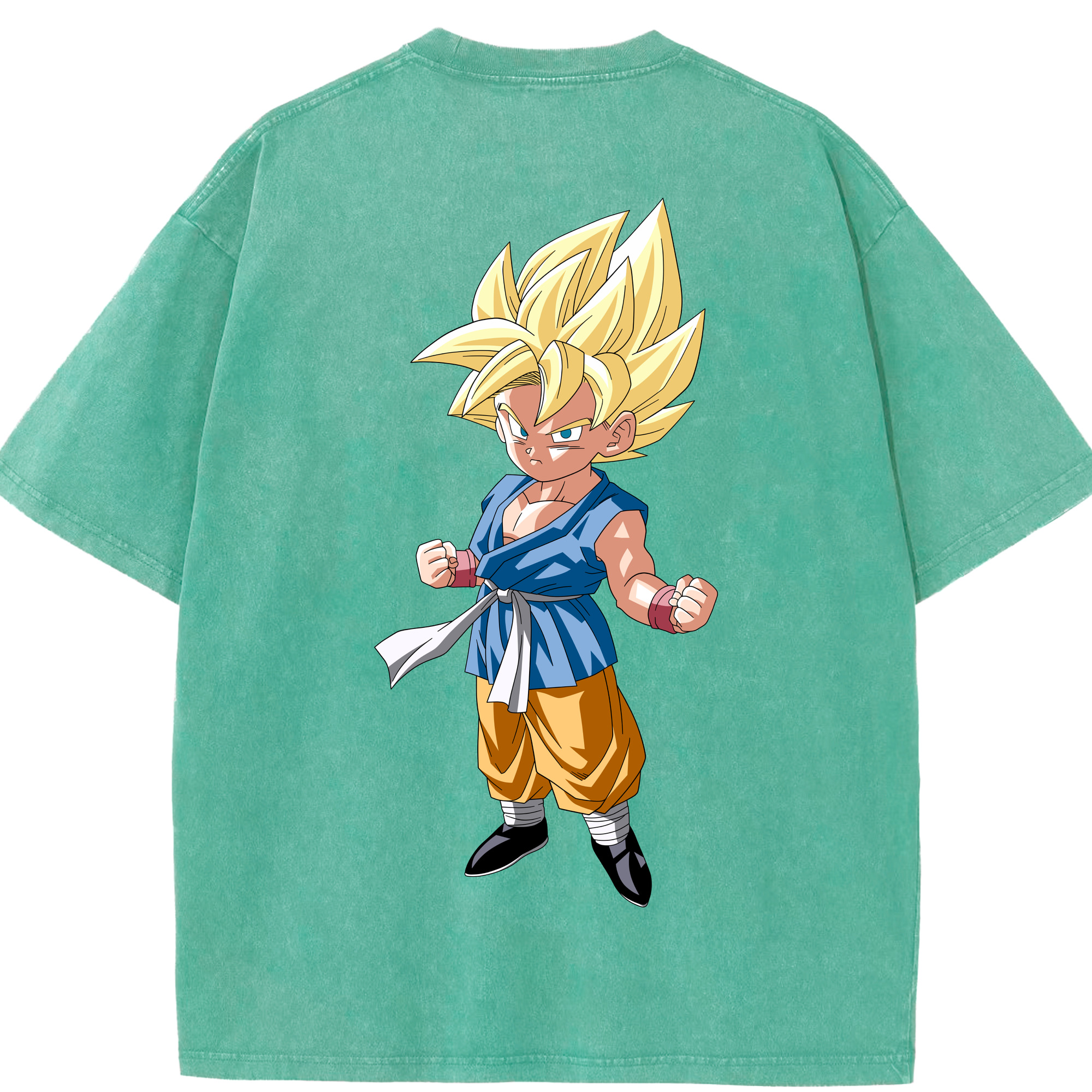（画像用） ドラゴンボール 孫 悟飯（そんごはん）DRAGON BALL Son Gohan 綿100% ヴィンテージ風 半袖Tシャツ（背面プリント）